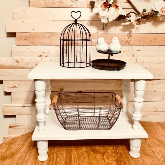 Customized Shabby Chic/ Farmhouse Pedestal Stand - Picture 2 of 5